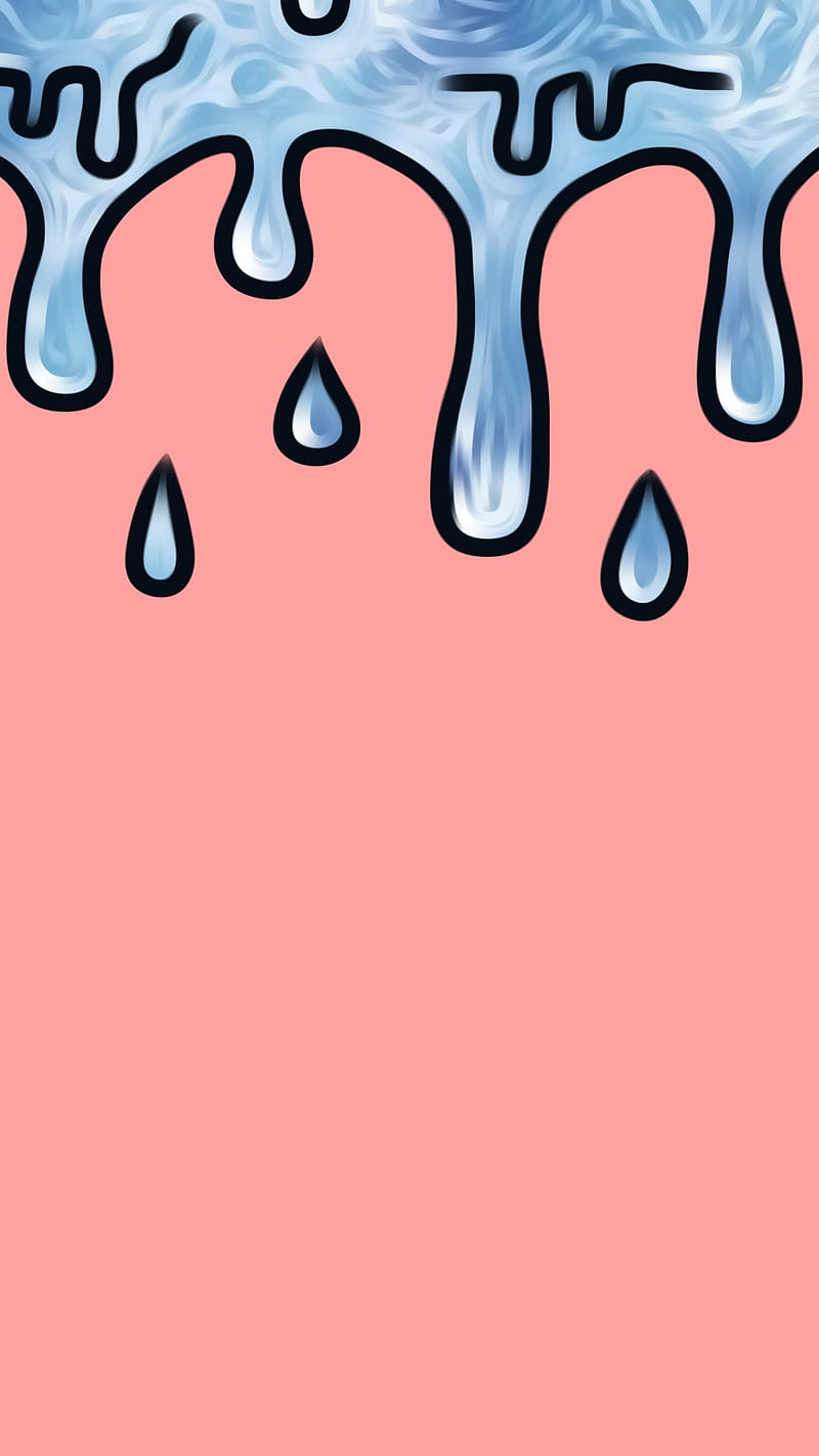 Blue drip, pink, HD phone wallpaper