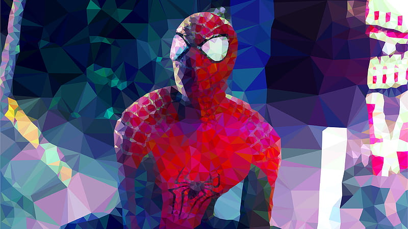 Spiderman Low Poly Arts, spiderman, superheroes, artwork, digital-art, art, behance, HD wallpaper