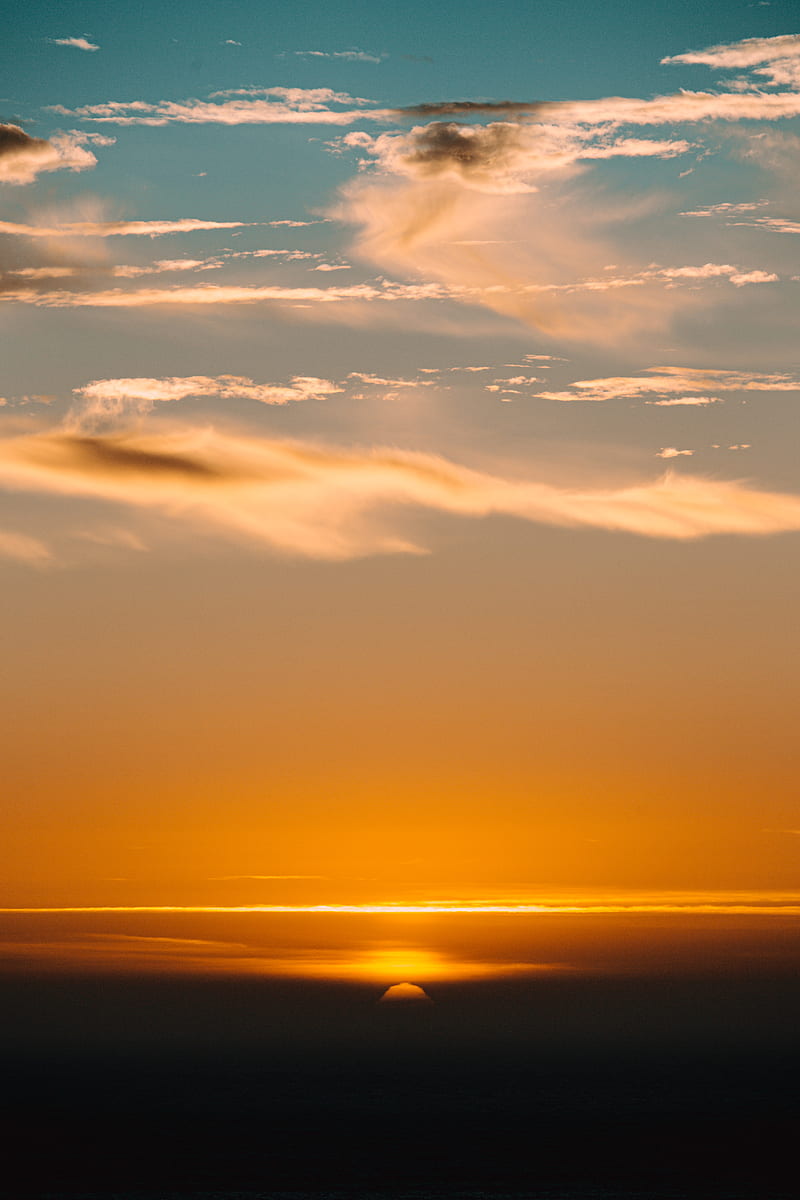 sunset, sky, clouds, sun, bonito, HD phone wallpaper