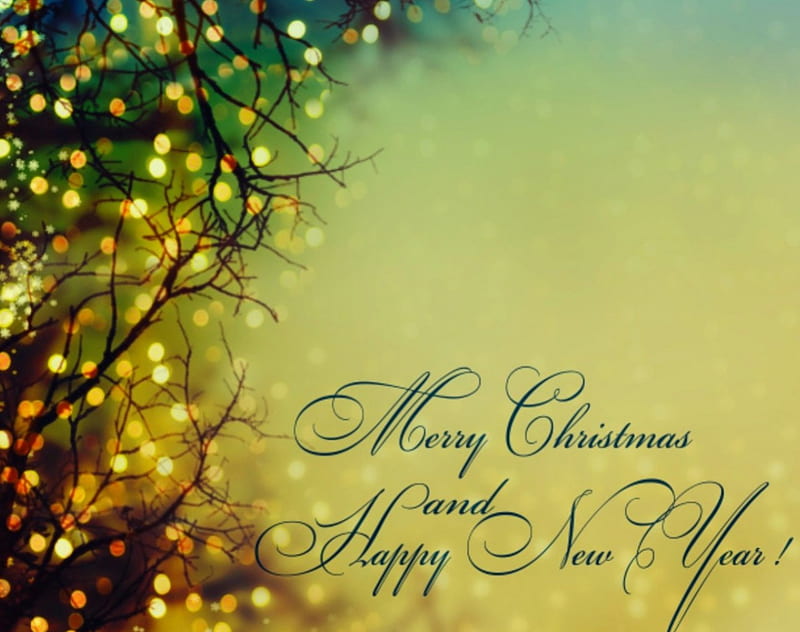 Happy Holidays, words, Christmas, new year, lights, HD wallpaper