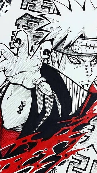 Naruto vs Pain drawing