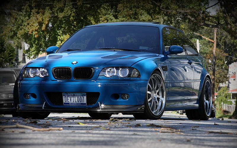 BMW M3 tuning, E46, blue M3, german cars, blue E46, BMW, HD wallpaper