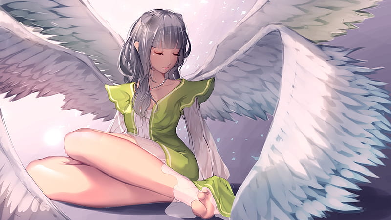 Anime girls wings original characters daggers jpg Playmat Gaming Mat | eBay-demhanvico.com.vn