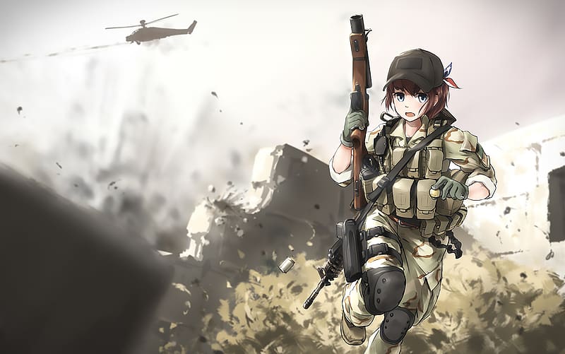 Anime, War, Original, HD wallpaper Anime, War, Original, HD wallpaper