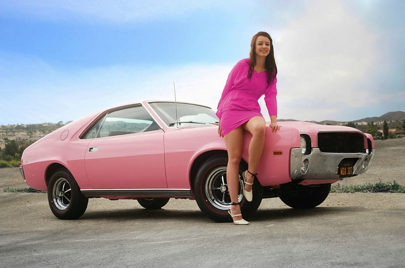 Playboy’s 1968 Playmate of the Year Was Given the Keys to This Pink 1968 AMC AMX, Classic, Model, Pink, Amx, HD wallpaper