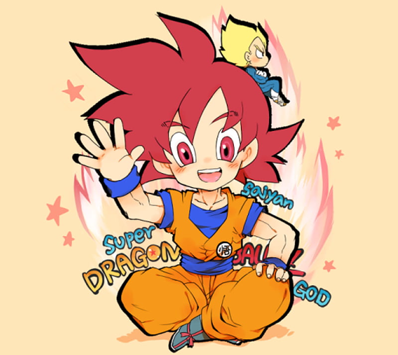 Goku SSJ Dios Chibi, anime, chibi, dragon ball z, goku, Fondo de pantalla HD