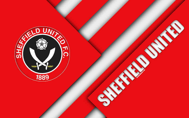 Sheffield United FC, logo red abstraction, material design, English football club, South Yorkshire, England, UK, football, EFL Championship, HD wallpaper
