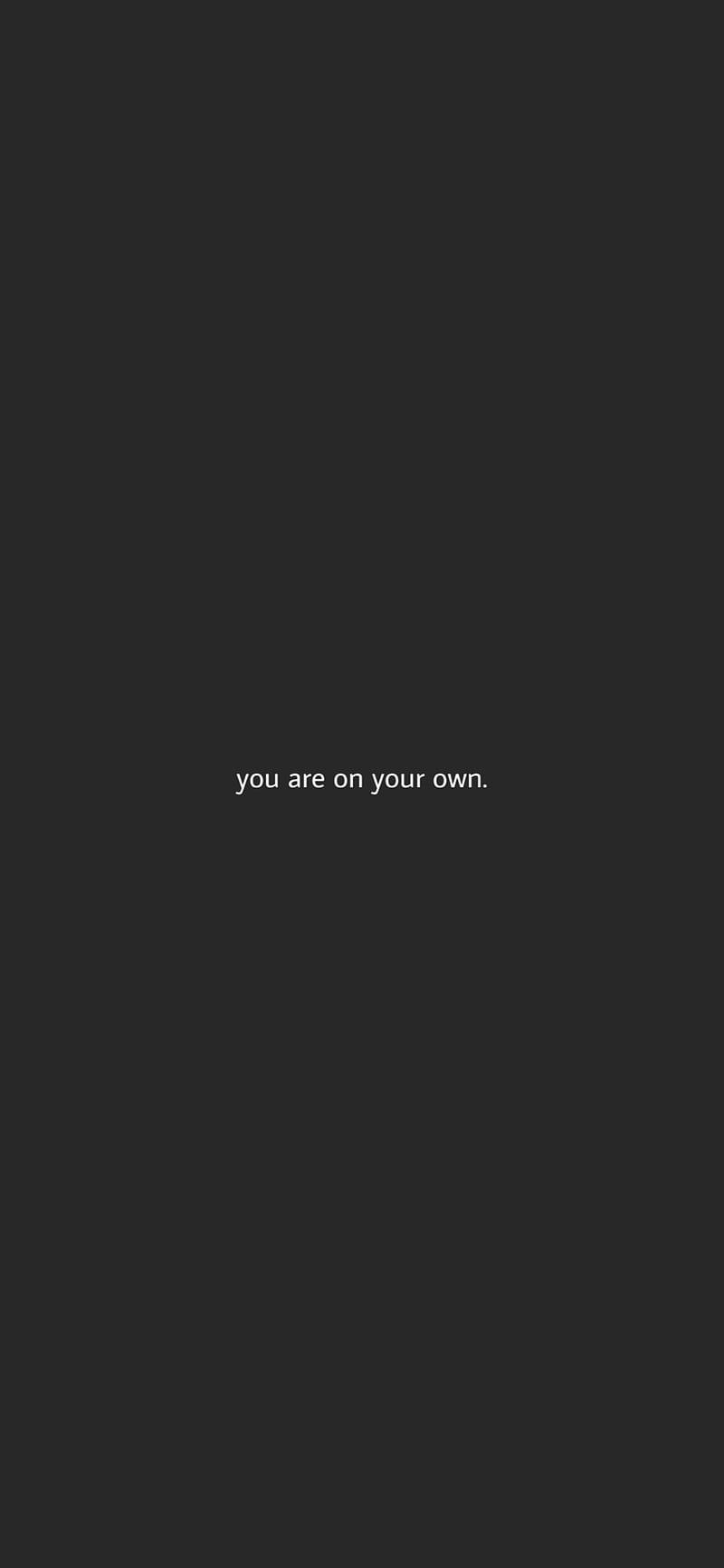 You are on your own, minimal, minimalism, quote, sayings, HD phone wallpaper  | Peakpx