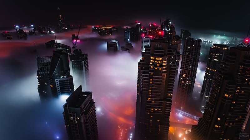 Cities, Night, Architecture, Skyscraper, Building, Dubai, HD wallpaper