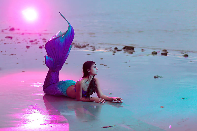 Girl With Mermaid Dress , girls, model, mermaid, graphy, HD wallpaper