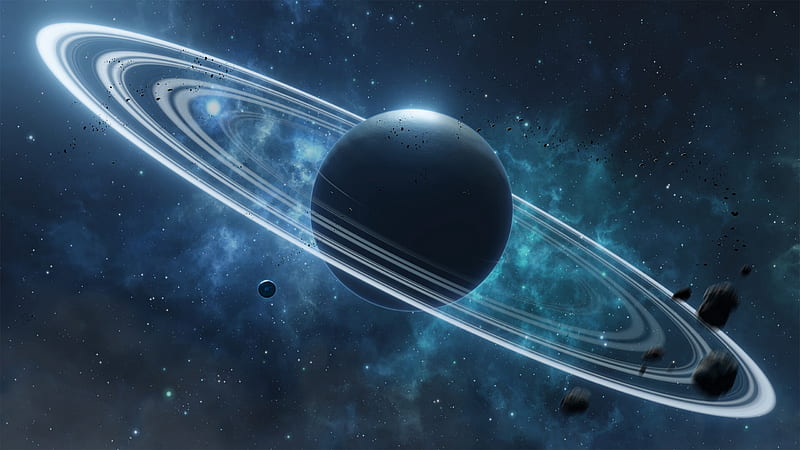 Saturn, space, konstantin yadevich, fantasy, planet, luminos, cosmos, blue, HD  wallpaper | Peakpx