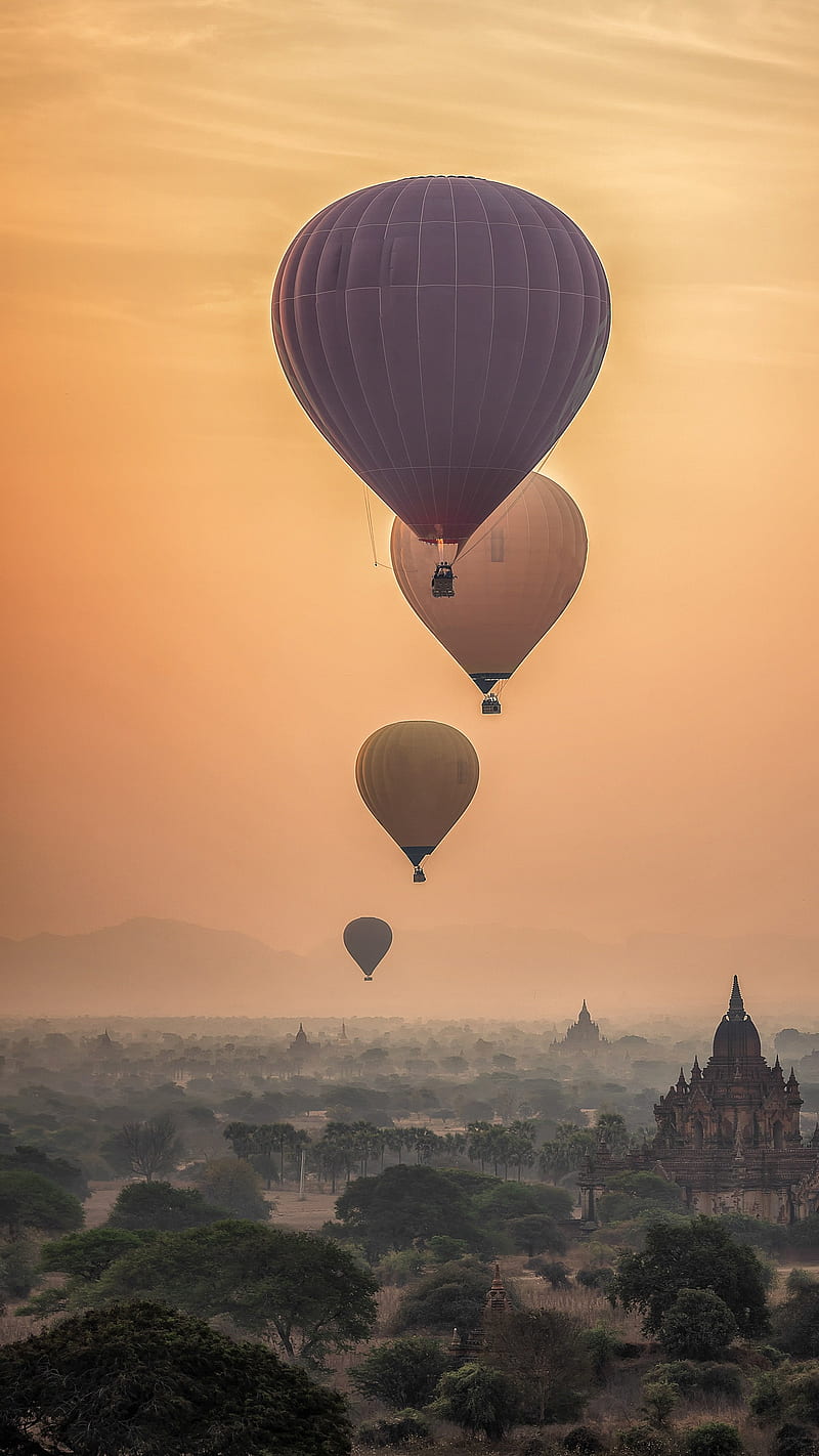 Hot air balloon , sky, nature, HD phone wallpaper