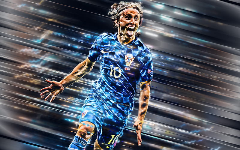 Luka Modric, Croatia national football team, creative art, Croatian football player, midfielder, portrait, football stars, winner of the Golden Ball 2018, football, Modric, HD wallpaper