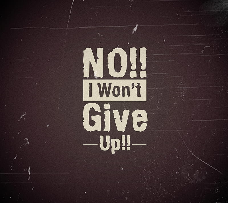 i wont give up, cool, happy, life, live, new, no, quote, saying, sign, HD wallpaper