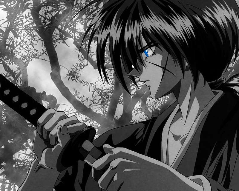 Kenshin Himura, protagonist, artwork, manga, Rurouni Kenshin, HD wallpaper