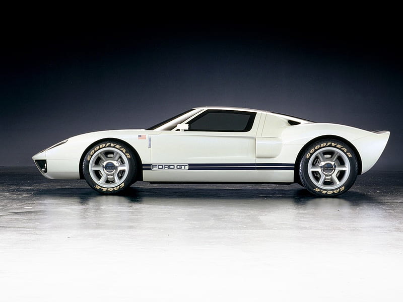 ford gt40 concept, concept, white, ford, sporty, HD wallpaper