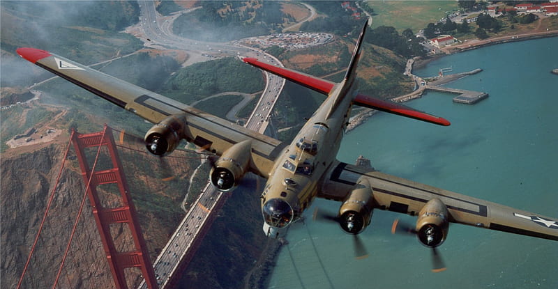 B-17, Flying Fortress, warbird, bomber, HD wallpaper