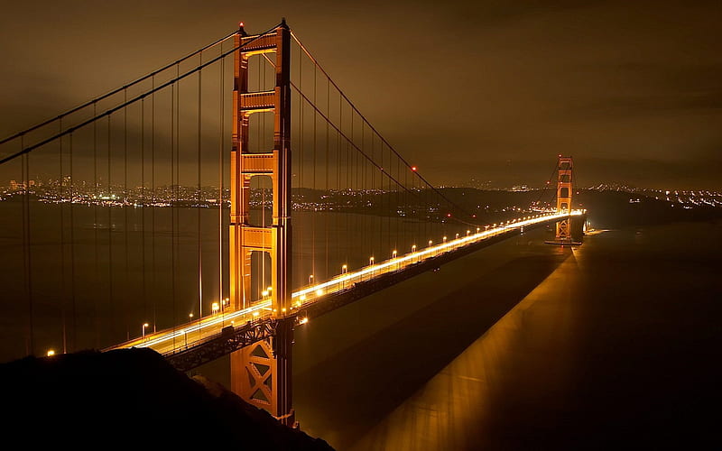 Golden Gate Bridge Nights-Traveled the world graphy, HD wallpaper