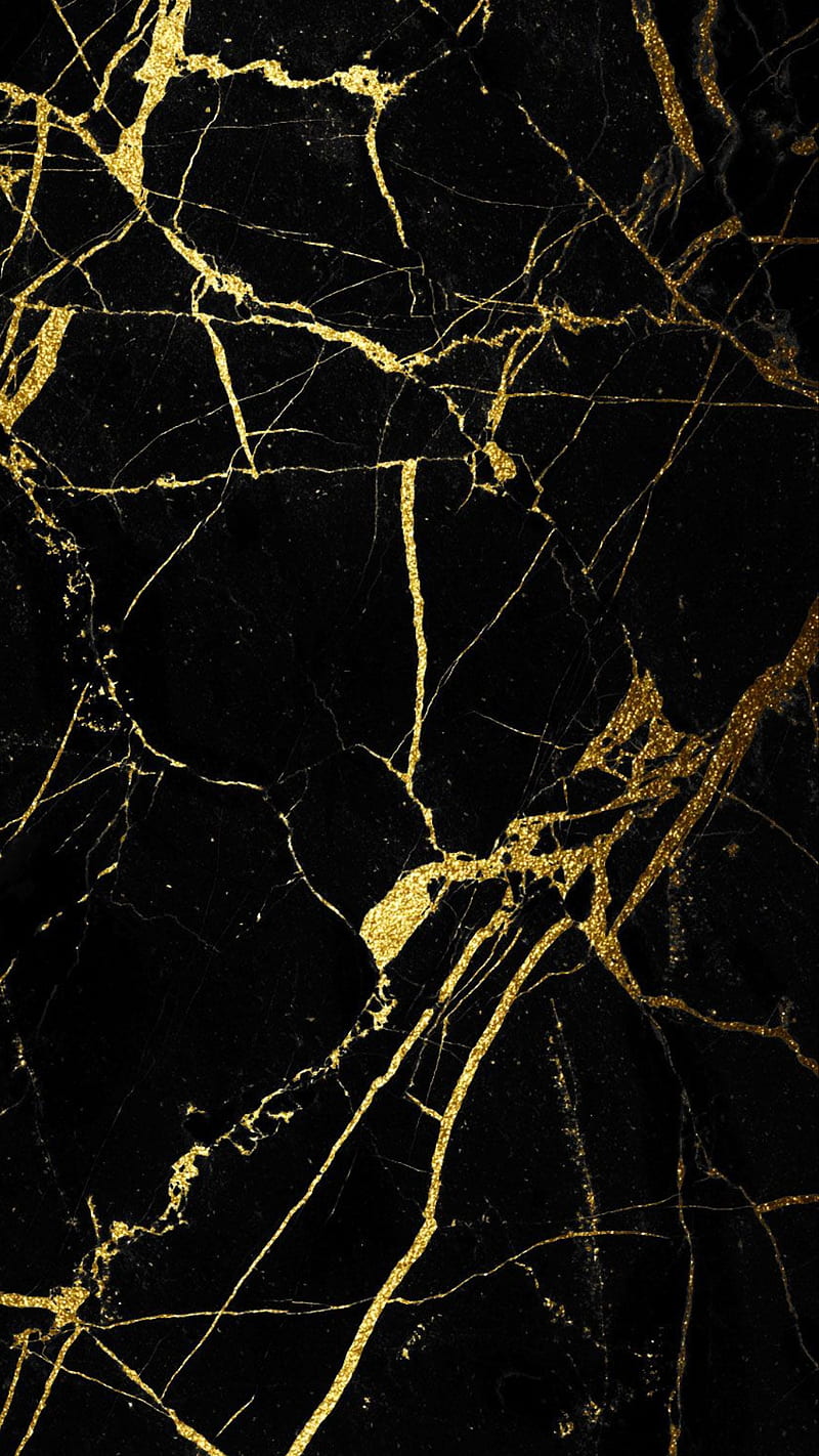 Marble, black, black and gold, gold, marble affects, sparkle, HD phone wallpaper