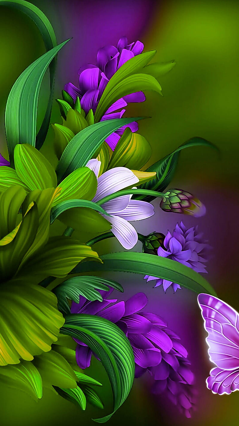 Flowers, flower, green, nature, purple, HD phone wallpaper | Peakpx