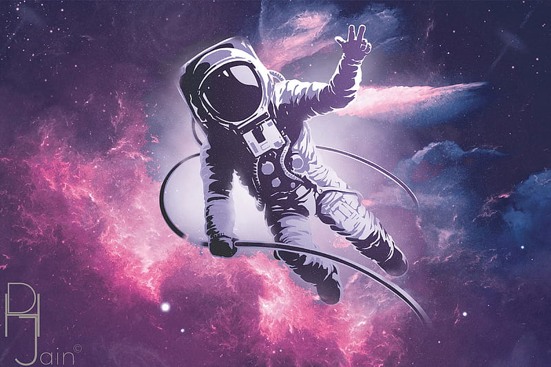 astronaut, spacesuit, space, art, HD wallpaper