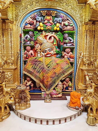 Art Kastbhanjan Dev Salangpur-Hanuman Photo frame | Zari Shining Print |  Brown Frame without glass | Frame for Living Room,Gift,Temple,Pooja  Room,Home Décor | Size(10x12.5) : Amazon.in: Home & Kitchen