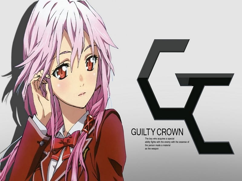Dress guilty crown pink hair red eyes redjuice ribbons white