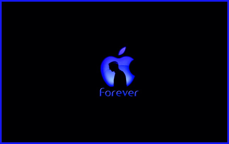 'Steve', apple, dedication, remembrance, siempre, black, blue, HD wallpaper