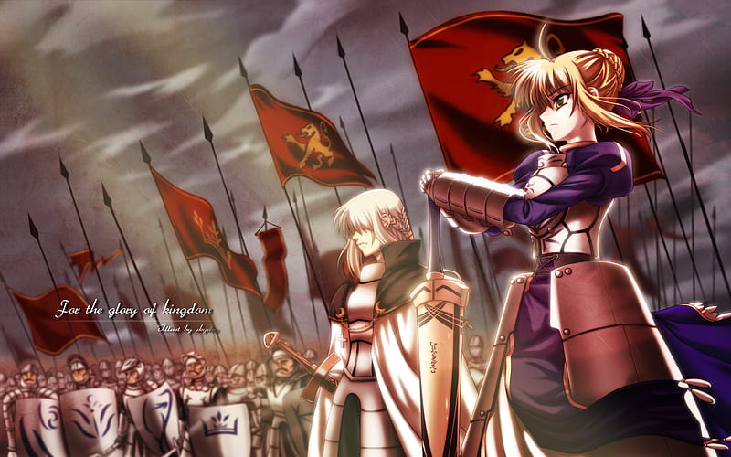 Saber, guerra, swords, anime, HD wallpaper