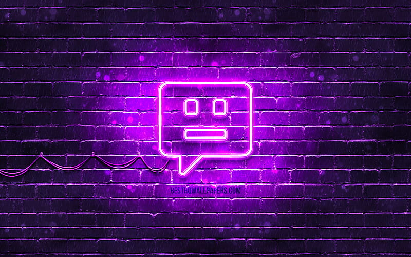 Chatbot neon icon violet background, neon symbols, Chatbot, neon icons, Chatbot sign, computer signs, Chatbot icon, computer icons, HD wallpaper