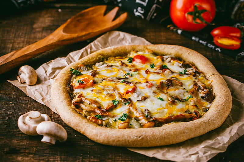 Food, Pizza, Mushroom, Still Life, Tomato, HD wallpaper