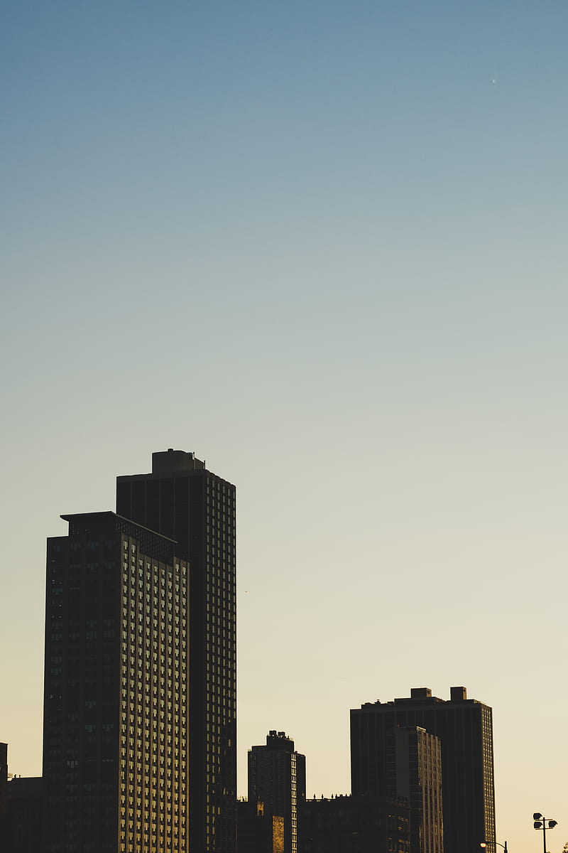 city, buildings, dusk, architecture, chicago, HD phone wallpaper