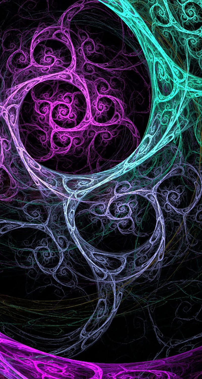 Psychedelic Art, abstraction, chic, purple, spiral, HD phone wallpaper