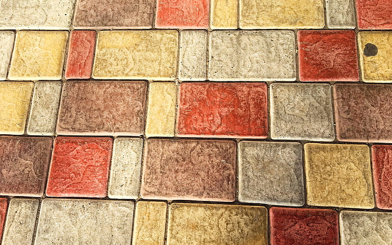 colorful paving stones colorful walkway, stone textures, colorful stones, walkway, paving stones textures, HD wallpaper