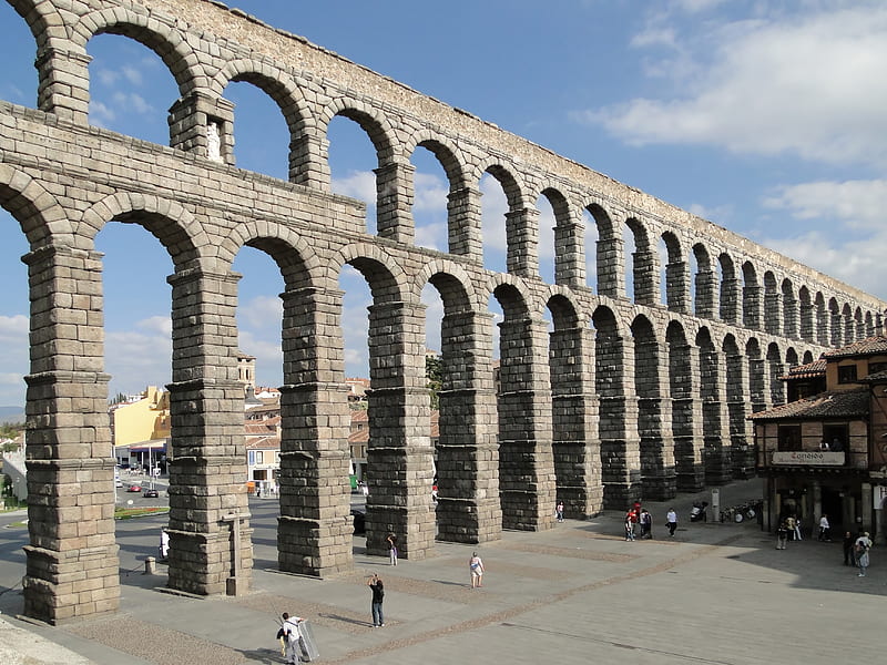 Aqueduct Of Segovia, architecture, Iberian Peninsula, Segovia, Roman, Ancient, Spain, Aqueduct, HD wallpaper