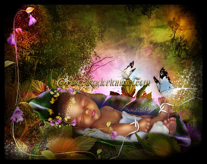 ✰..P R E C I O U S..✰, red wood, pretty, wonderful, adorable, sweet, fantasy, splendor, grasses, manipulation, love, flowers, forests, fairy, lovely, wonderland, abstract, trees, baby, cute, cool, hop, colorful, woods, bonito, digital art, valuable, animals, amazing, bebe, elf, angel, colors, butterflies, sleeping, precious, backgrounds, mushrooms, HD wallpaper