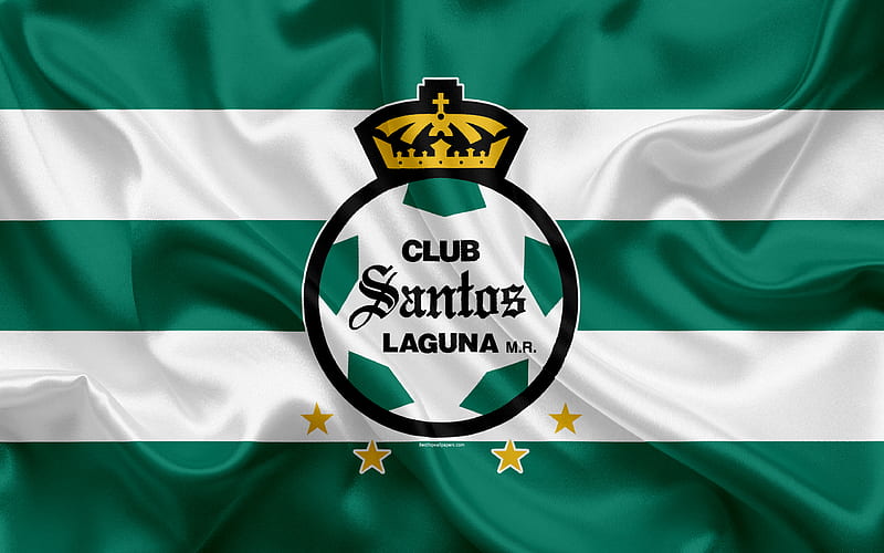 Santos Laguna FC Mexican Football Club, emblem, logo, sign, football, Primera Division, Mexico Soccer Championship, Torreon, Mexico, silk flag, HD wallpaper
