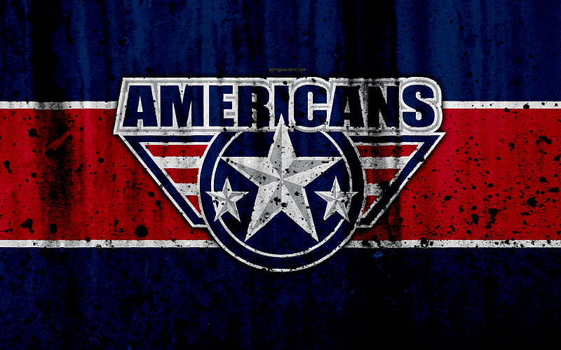 Tri-City Americans grunge, WHL, hockey, art, Canada, logo, stone texture, Western Hockey League, HD wallpaper