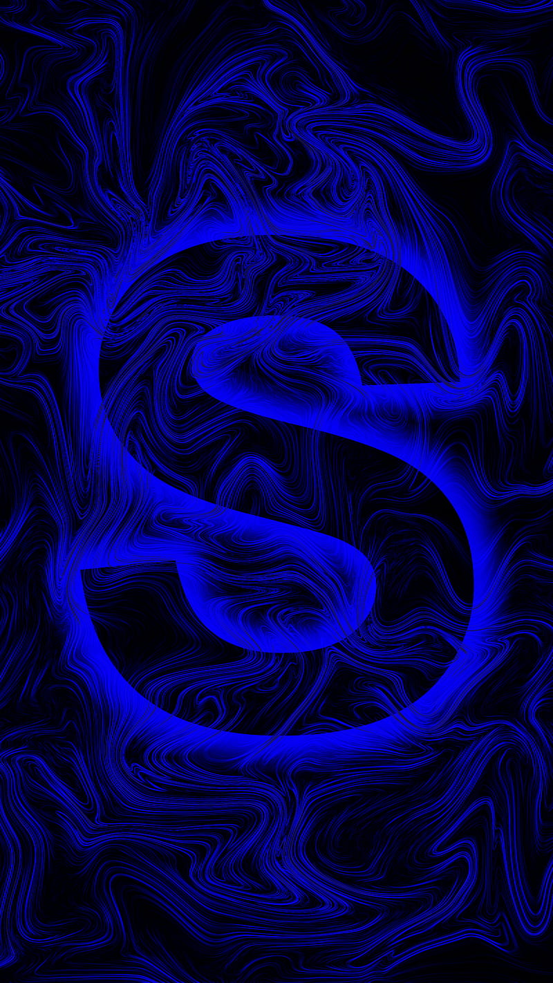 Letter S blue black, abstract, colors, flow, glow, letter S, lines, mix, HD  phone wallpaper | Peakpx