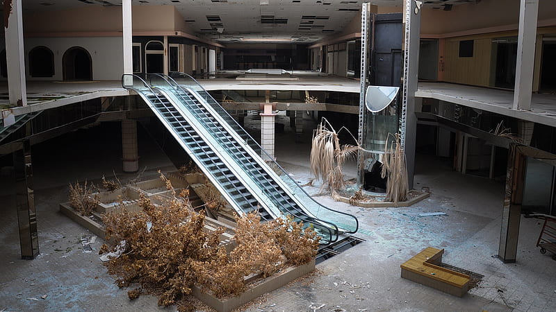 Rolling Acres Mall, deserted, uninhibited, architecure, forgotten, abandoned, post apocalyptic, HD wallpaper
