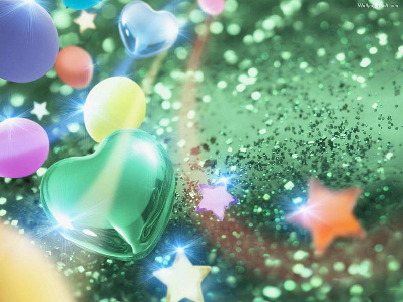 love stars, simple, cute, cristmas, green, HD wallpaper