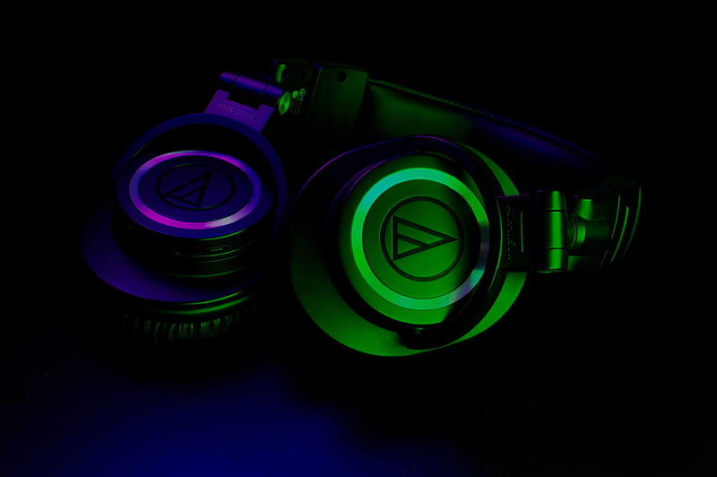 Cyberpunk, colored, colors, green, head, headset, neon, purple, HD wallpaper