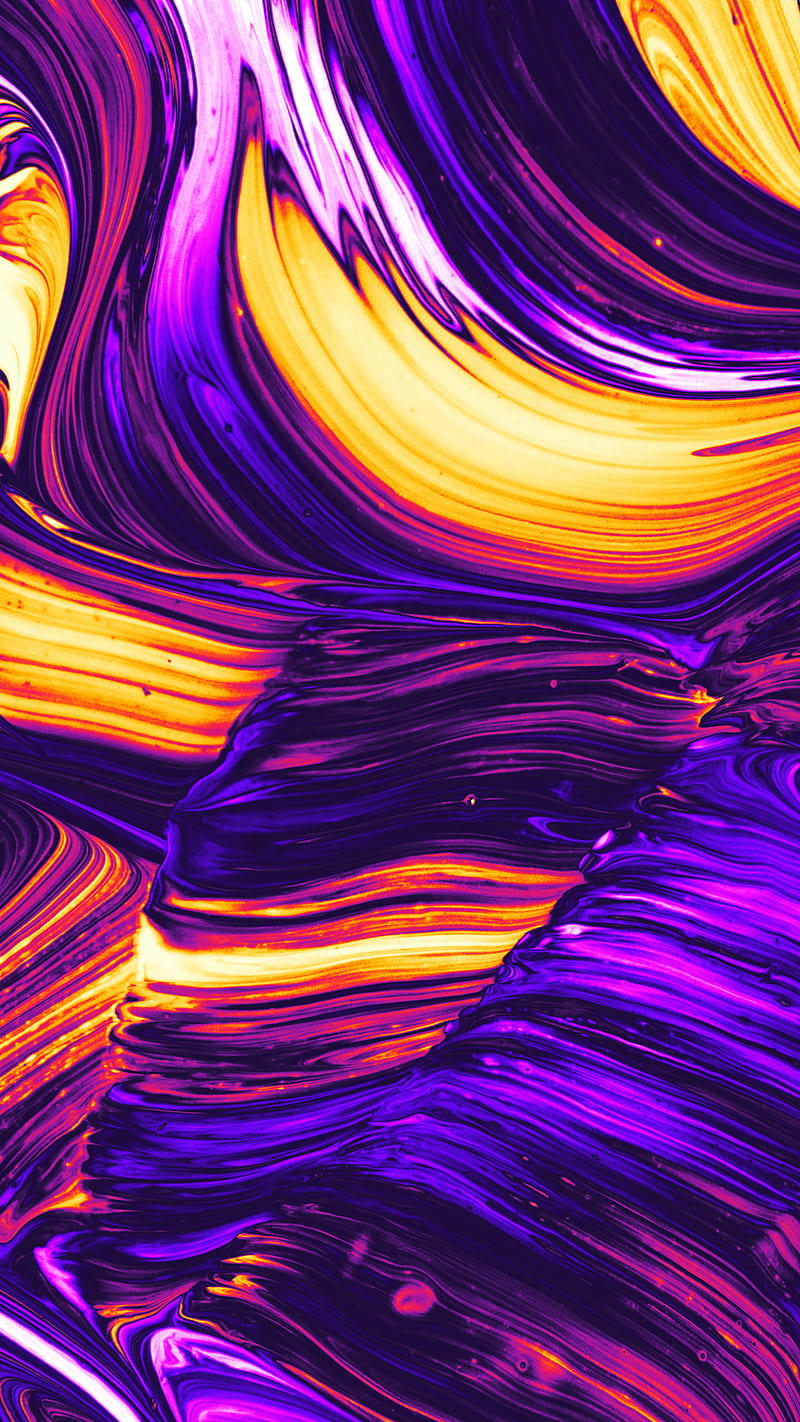 Sad Day, Color, Colorful, Geoglyser, Iridescence, abstract, acrylic, fluid, holographic, orange, pink, psicodelia, rainbow, texture, trippy, vaporwave, waves, yellow, HD phone wallpaper
