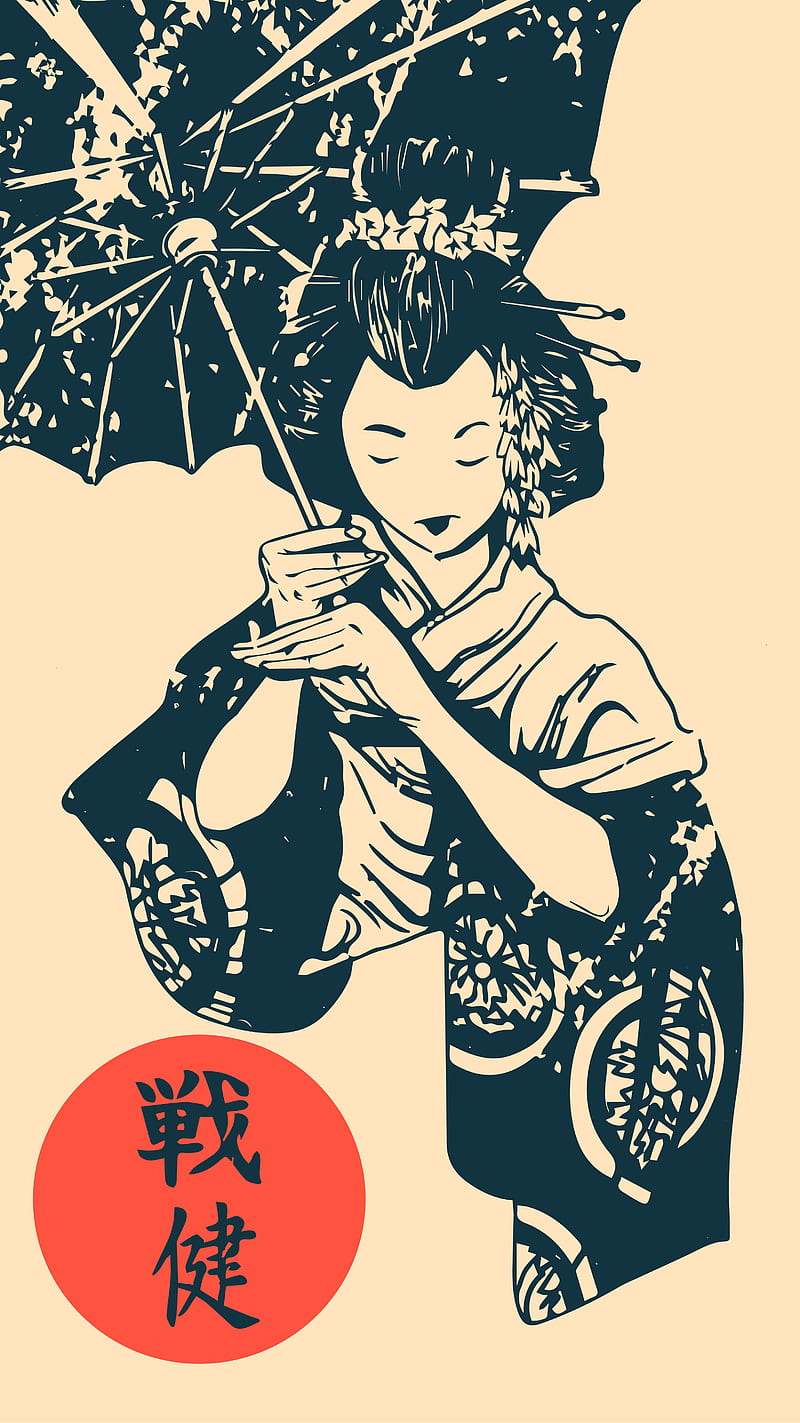 YUKATA, 2019, anime, art, designs, drawing, japan, tokyo, vector, HD phone wallpaper