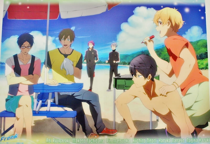 Iwatobi Swim Club, Anime, Summer, Ocean, beach, Nagisa Hazuki, Male,  Iwatobi Swim Club, HD wallpaper | Peakpx