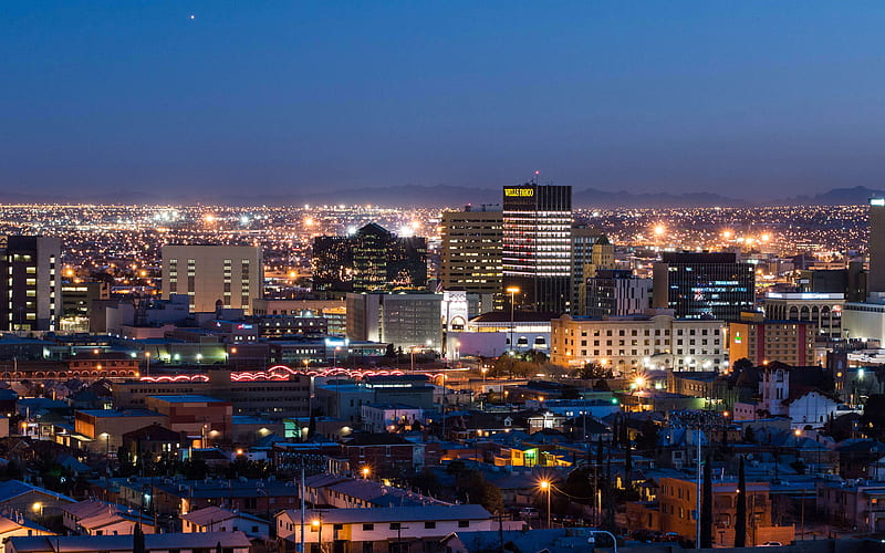 El Paso skyline, sunset, Texas, USA, american cities, America, El Paso at evening, R, City of El Paso, Cities of Texas, HD wallpaper