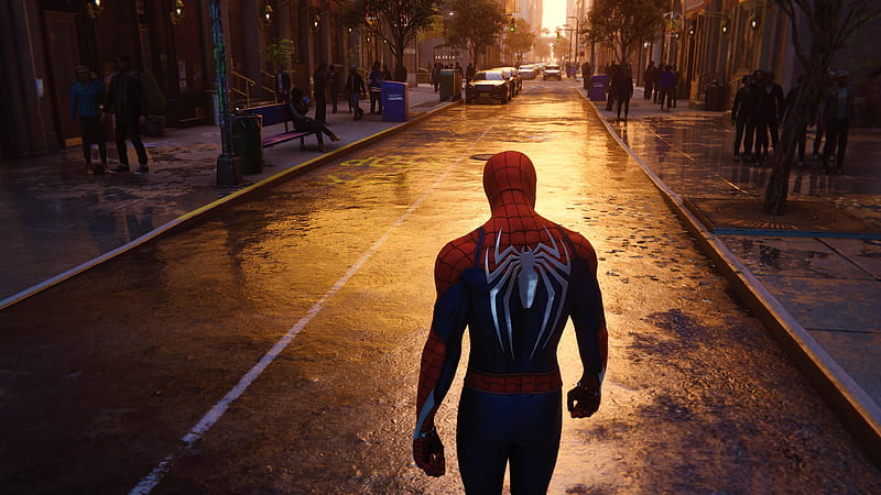 Spiderman Walking In NYC Streets, spiderman, superheroes, HD wallpaper