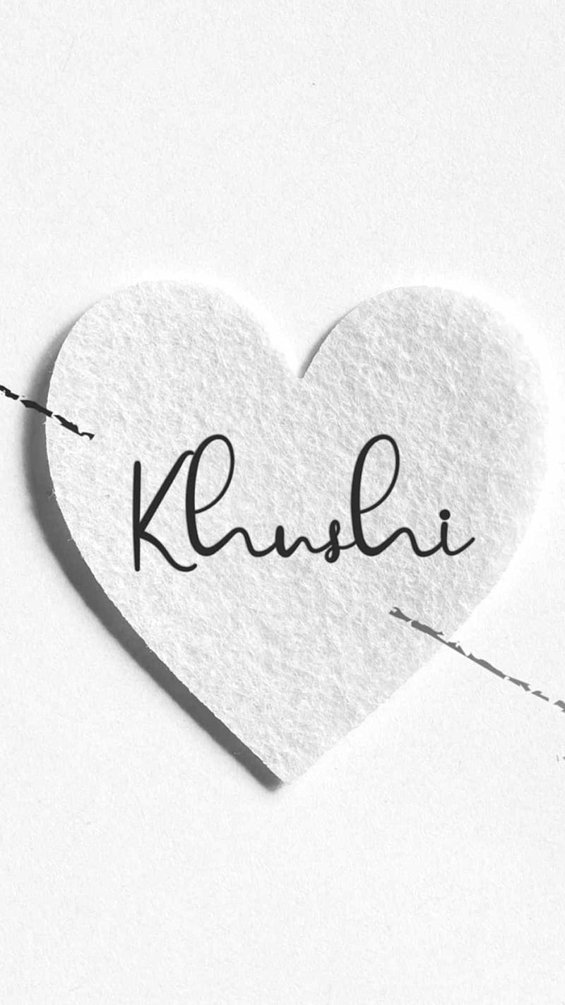 Khushi Name, White Heart, love, HD phone wallpaper