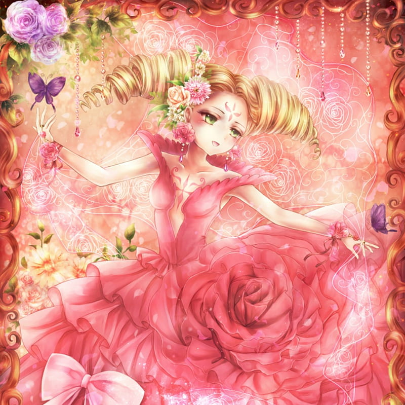 The Flower, pretty, sweet, eauty, nice, anime, beauty, anime girl, long hair, lovely, twintail, gown, blonde, ccs, clow card, dress, blond, clow, twin tail, magical girl, blossom, cardcaptor, loli, pink, gorgeous, female, lolita, blonde hair, twintails, card captor, twin tails, blond hair, ebautiful, girl, card captor sakura, flower, petals, angelic, HD wallpaper