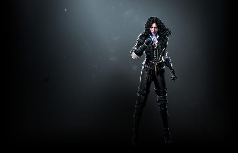 Yennefer, fantasy, girl, the witcher, game, black, HD wallpaper